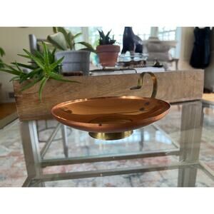 Vintage Coppercraft Guild Copper Brass w/ Handle MCM Fall Halloween Catchall